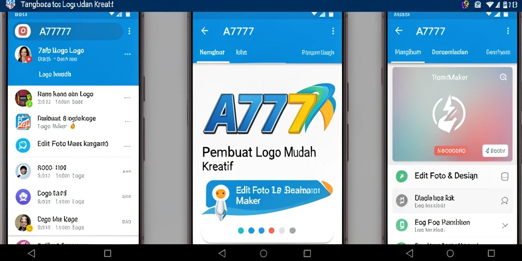 Tampilan antarmuka A7777 yang ramah pengguna untuk desain logo.