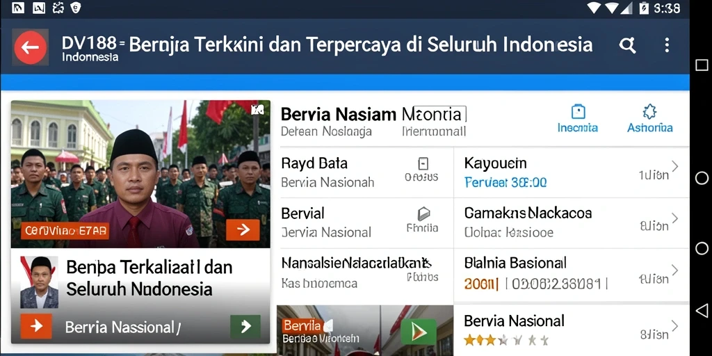 Tampilan antarmuka DV188 menampilkan berita terkini dengan jelas dan informatif.