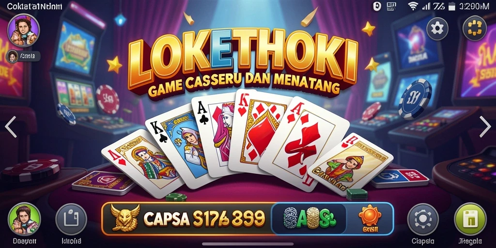 Screenshot LOKETHOKI menampilkan permainan Capsa yang seru dan interaktif.