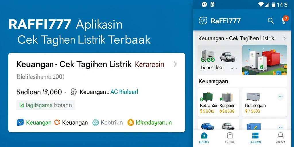 Antarmuka aplikasi RAFFI777 untuk cek tagihan listrik yang ramah pengguna.