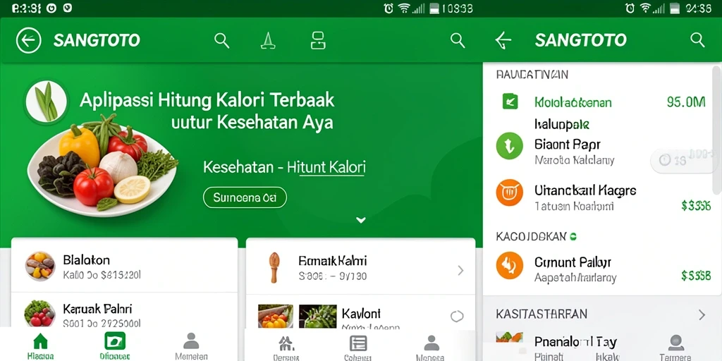 Antarmuka SANGTOTO yang intuitif untuk menghitung kalori.