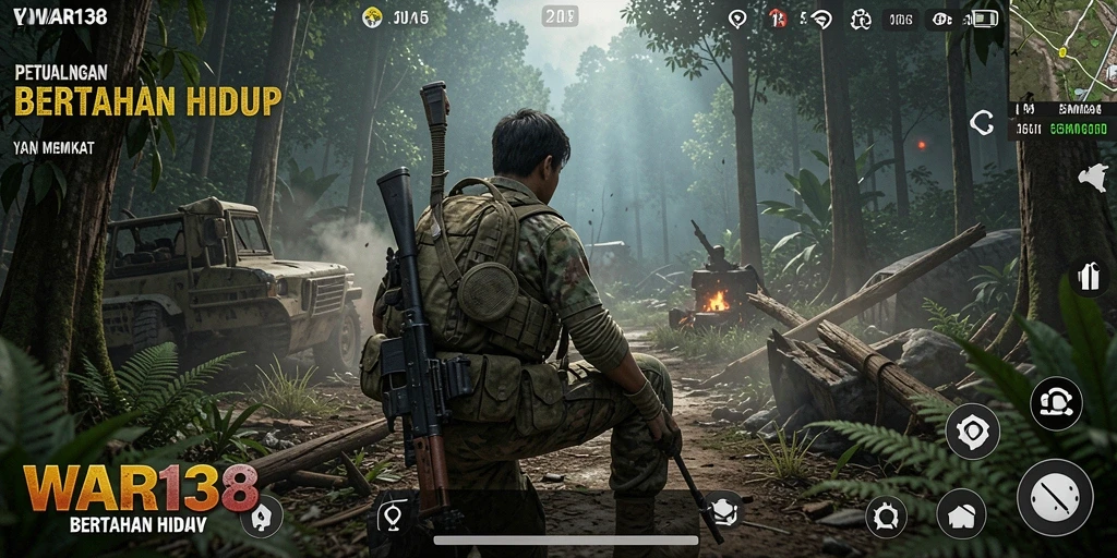 Tampilan antarmuka yang menakjubkan dari game Bertahan Hidup.